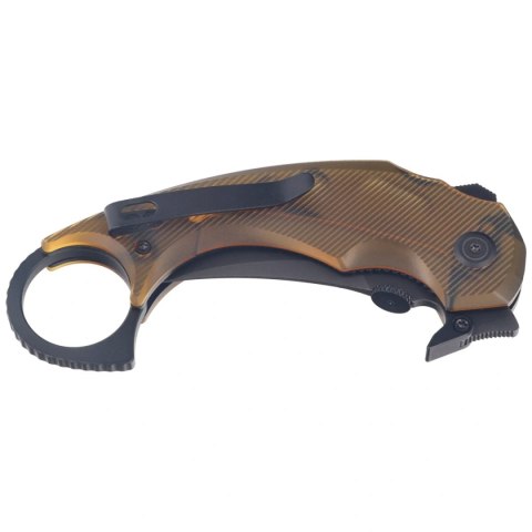 Nóż składany Kubey Jaw Pikal Yellow Ultem, Blackwashed 14C28N by MUZI Design (KU440E)