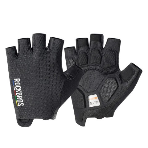 Rękawiczki rowerowe Rockbros TLS004 ROAD TO SKY krótkie amortyzujące M - czarne
