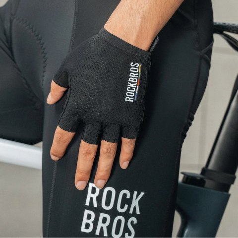 Rękawiczki rowerowe Rockbros TLS004 ROAD TO SKY krótkie amortyzujące M - czarne