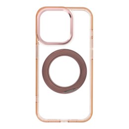 Etui na iPhone 15 PRO Frame Circle Stand zgodne z MagSafe złote