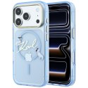 Etui Karl Lagerfeld Script Logo MagSafe do iPhone 18 Pro / 17 Pro jasnoniebieski