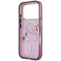Etui Karl Lagerfeld Script Logo MagSafe do iPhone 18 Pro Max / 17 Pro Max burgundowy