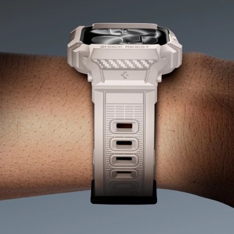 Pasek Spigen Rugged Armor Pro V2 na Apple Watch (46 mm) - beżowy