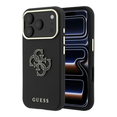 Etui Guess Grained & Big Resin Logo do iPhone 18 Pro Max / 17 Pro Max czarny
