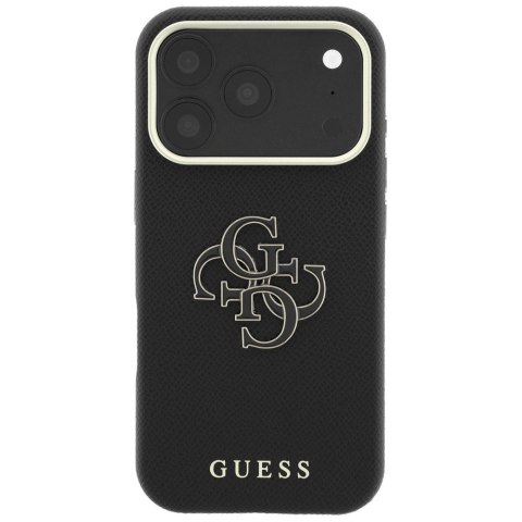 Etui Guess Grained & Big Resin Logo do iPhone 18 Pro Max / 17 Pro Max czarny