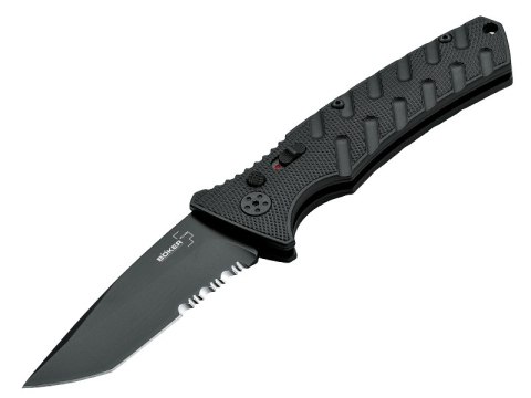 Böker Plus Strike Tanto All Black - Nóż Składany Automatyczny AUS-8 20,10 cm