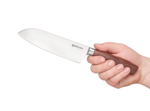 Nóż Santoku Böker Solingen Core Walnut 16,5 cm X50CrMoV15