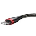 Kabel Lightning USB Baseus Cafule 2,4A 0.5m (czarno-czerwony)