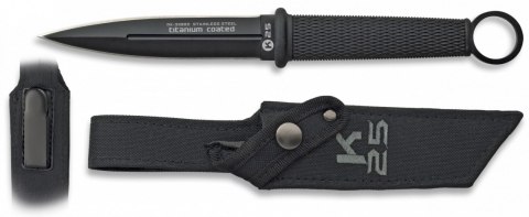 Nóż outdoorowy K25 Black OPS Delta 250 mm, survivalowy