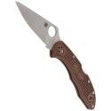 Nóż Spyderco Delica 4 FRN Brown Flat Ground Plain (C11FPBN)