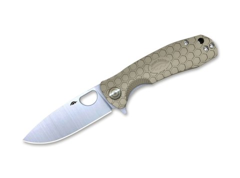 Nóż Honey Badger Flipper D2 Large Tan Burgundy 01HO004