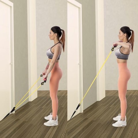 Drążek do Pilatesu HMS DC31 Zestaw z Gumami Oporowymi