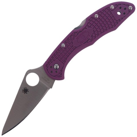 Nóż składany Spyderco Delica 4 FRN Purple Flat Ground Plain (C11FPPR)