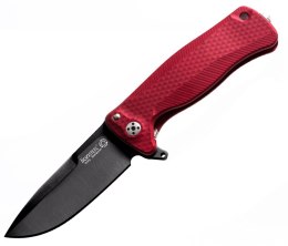 Nóż składany LionSteel SR22A Red Aluminum, Black Sleipner by Molletta (SR22A RB)