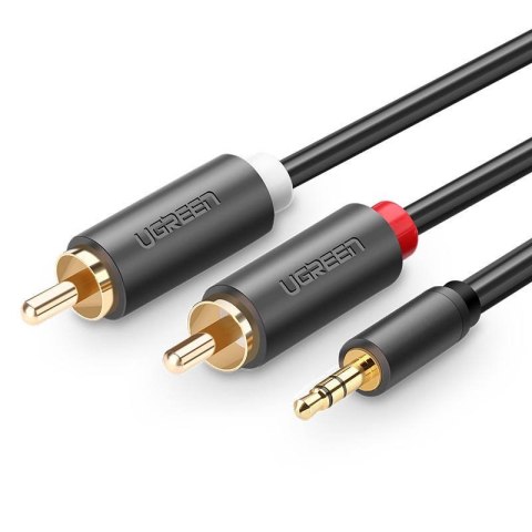 UGREEN AV102 Kabel 2x RCA (Cinch) jack 3.5 mm 1m (czarny)