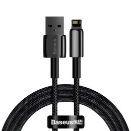 Kabel USB do Lightning Baseus Tungsten Gold, 2.4A, 2m (czarny)