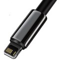 Kabel USB do Lightning Baseus Tungsten Gold, 2.4A, 2m (czarny)