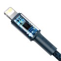 Kabel USB-C do Lightning Baseus High Density Braided, 20W, 5A, PD, 2m (niebieski)