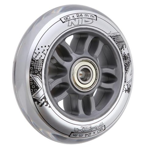 PU 90x24 82A PRZEZROCZYSTE (4 szt.) + ABEC-7 CHROME (8 szt.) ZESTAW NILS EXTREME