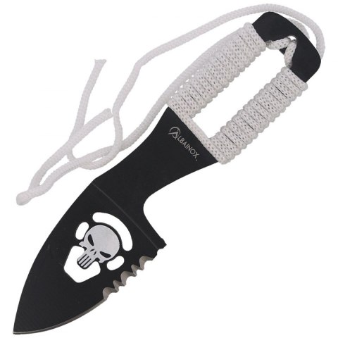 Nóż na szyję Martinez Albainox Skull Neck Knife White Wrapped, Black (32450)
