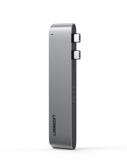 Adapter 6 w 2 UGREEN CM251 Hub USB-C dla MacBook Air / Pro (szary)