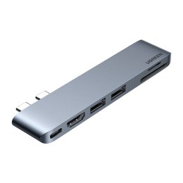 Adapter 6 w 1 UGREEN CM380 Hub USB-C dla MacBook Air / Pro (szary)