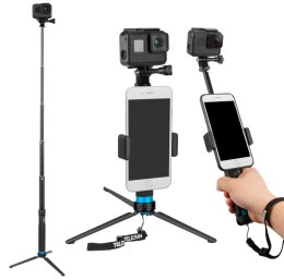 Selfie stick Telesin z aluminiowym tripodem do kamer sportowych (GP-MNP-090-S)