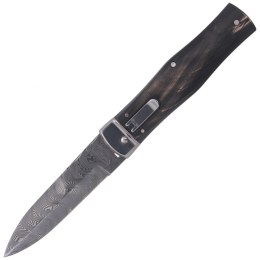 Nóż sprężynowy Mikov Predator Damascus Wildcat Buffalo Horn (241-DR-1/KP)