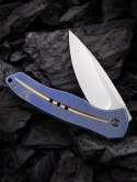 Nóż składany WE Knife Kitefin Blue Titanium, Polished Bead Blasted CPM S35VN (2001F)