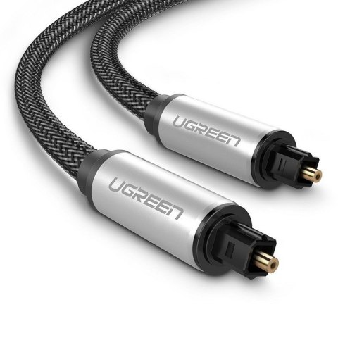 Kabel optyczny Toslink Audio UGREEN 	AV108, aluminiowy z oplotem, 3m (srebrny)