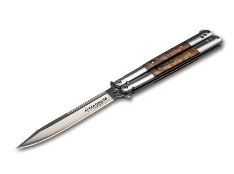 Magnum Balisong Wood Large Nóż składany 27,3 cm, stal 440A, drewno