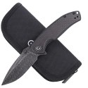 Nóż składany CIVIVI Pintail Twill Carbon Fiber / Black G10, Black Damascus (C2020DS-1)