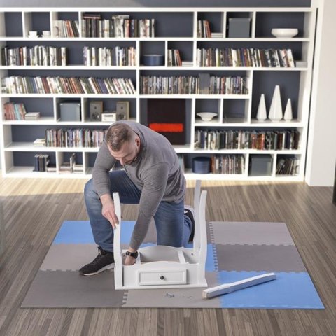 Mata Puzzle One Fitness MP10, 9 Elementów, 10 mm, Blue-Grey