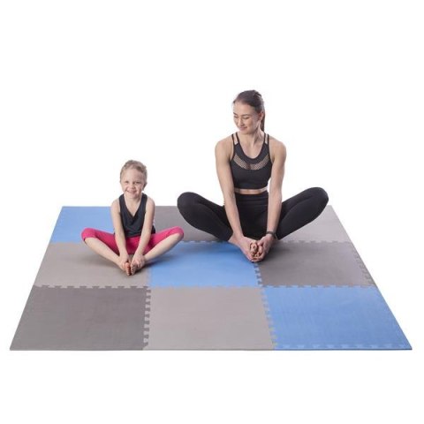 Mata Puzzle One Fitness MP10, 9 Elementów, 10 mm, Blue-Grey