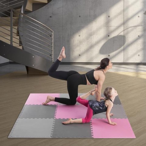 MATA PUZZLE MULTIPACK PINK-GREY 9 ELEMENTÓW 10MM ONE FITNESS