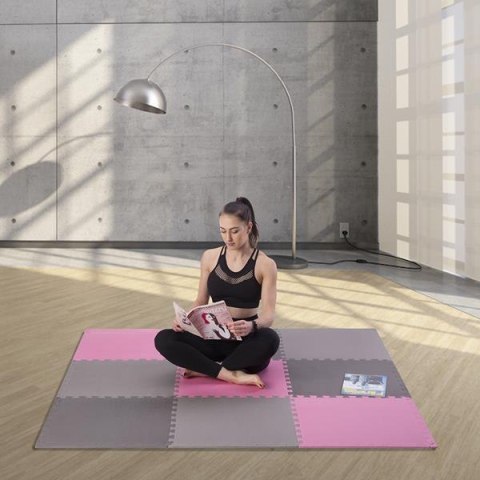 MATA PUZZLE MULTIPACK PINK-GREY 9 ELEMENTÓW 10MM ONE FITNESS
