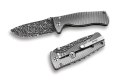 Nóż składany LionSteel SR2 Grey Titanium, Lizard Chad Nichols Damascus by Molletta (SR2DL G)