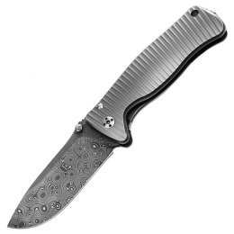 Nóż LionSteel SR2 Titanium Grey, RainDrop Damascus Chad Nichols (SR2DR G)