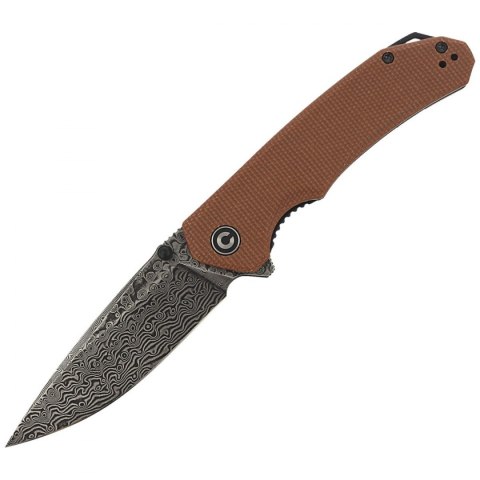 Nóż składany CIVIVI Brazen Brown Micarta, Black Damascus (C2102DS-1)