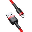 Kabel Lightning USB Baseus Cafule 2,4A 0.5m (czerwony)