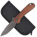 Nóż składany CIVIVI Elementum Flipper, Cuibourtia Wood, Black Damascus