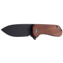 Nóż składany CIVIVI Elementum Flipper Cuibourtia Wood, Black Stonewashed (C907U)