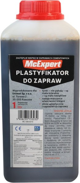 MC EXPERT PLASTYFIKATOR DO ZAPRAW ZASTĘPUJĄCY WAPNO 1L