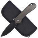 Nóż składany CIVIVI Elementum Flipper Green Micarta, Black Stonewashed (C907Z)