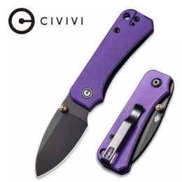 Nóż składany CIVIVI Baby Banter Purple G10, Black Stonewashed by Ben Petersen (C19068S-4)