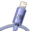 Kabel USB do Lightning Baseus Crystal Shine, 2.4A, 1.2m (fioletowy)