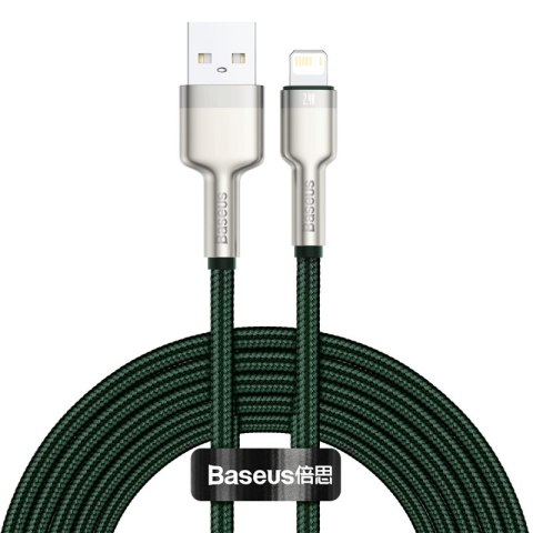 Kabel USB do Lightning Baseus Cafule, 2.4A, 2m (zielony)