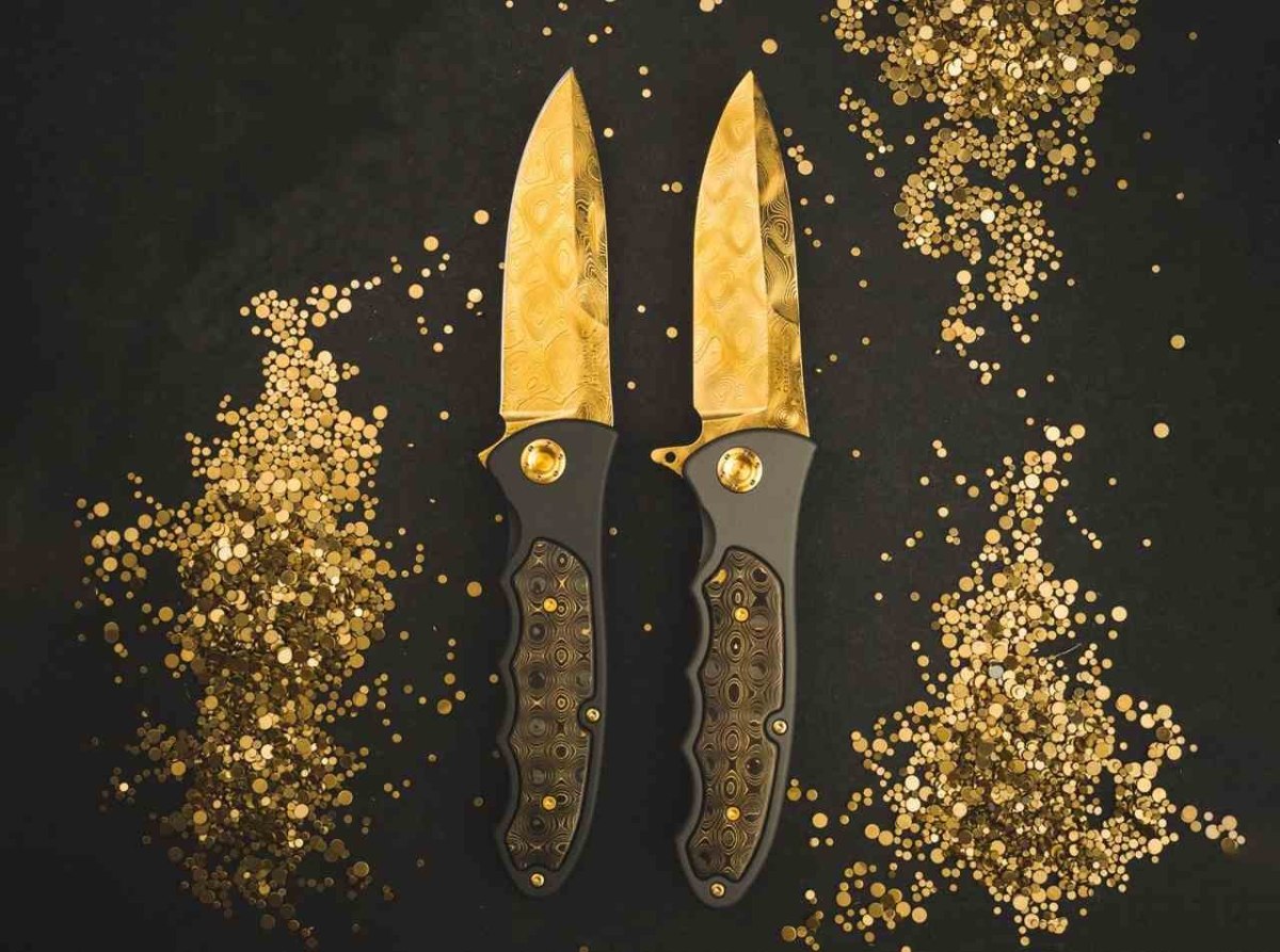 Nóż Böker Leopard-Damast III Gold