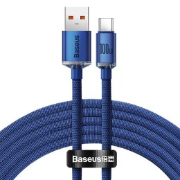 Kabel USB do USB-C Baseus Crystal Shine, 100W, 1.2m (niebieski)