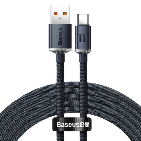 Kabel USB do USB-C Baseus Crystal Shine, 100W, 2m (czarny)